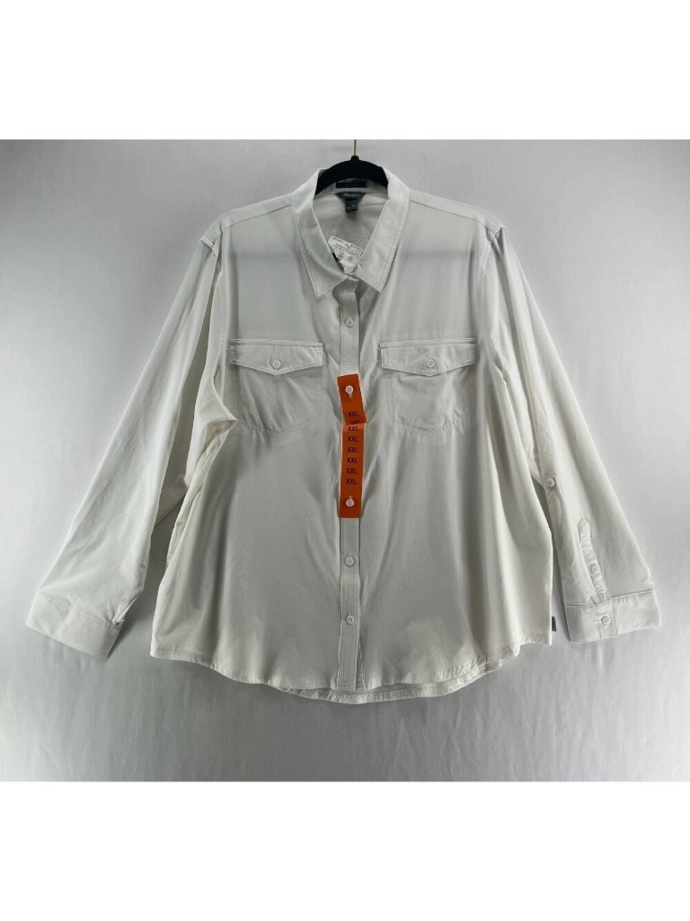 Eddie Bauer Departure 2.0 Shirt Womens 2XL Long Sleeve Classic Fit Button White